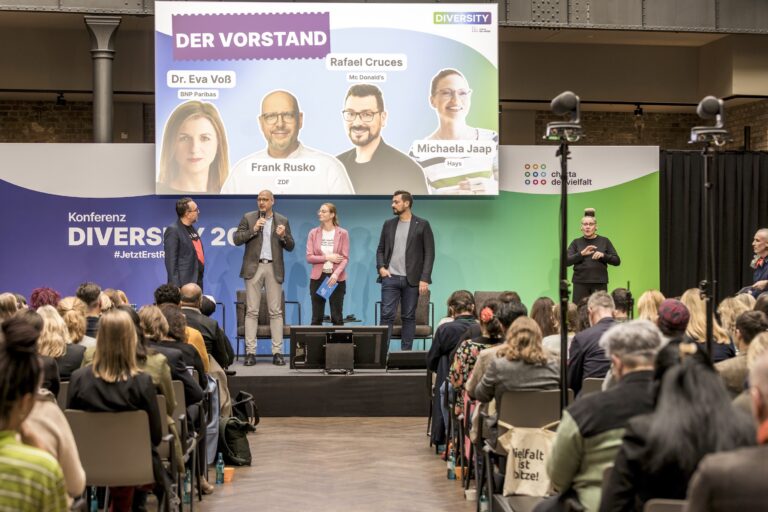 Der Vorstand des Charta der Vielfalt e.V. begrüßt die Teilnehmenden der Konferenz DIVERSITY 2025.